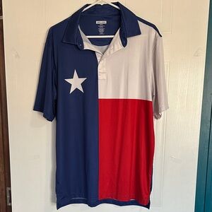 NWOT State of Mind Texas State Flag Polo Shirt